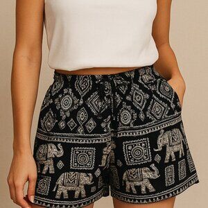 Women's Boho Harem Shorts - Made from soft rayon, cool and flowy. Fits Size XS-M